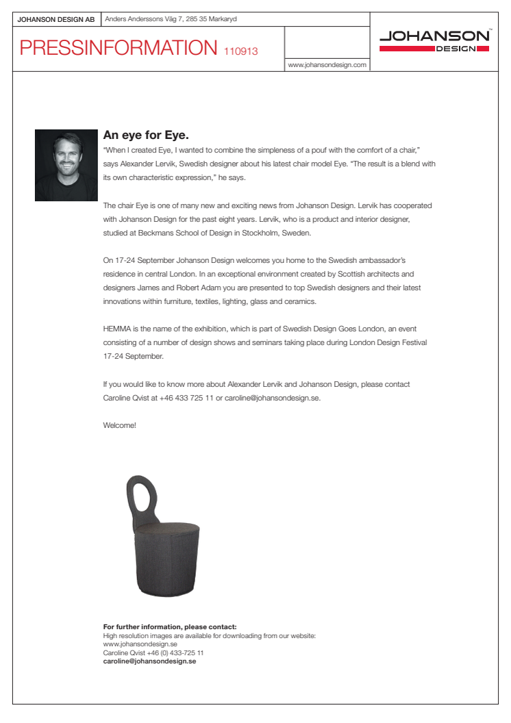 "An eye for Eye" - Alexander Lervik/Johanson Design.