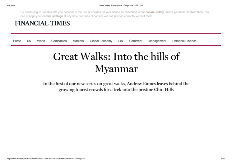Great Walks into the Myanmar Hills