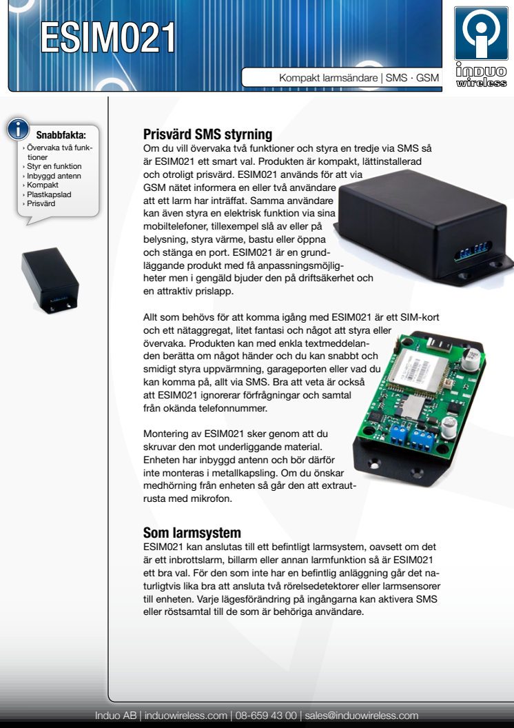 ESIM021 Enkel SMS styrning