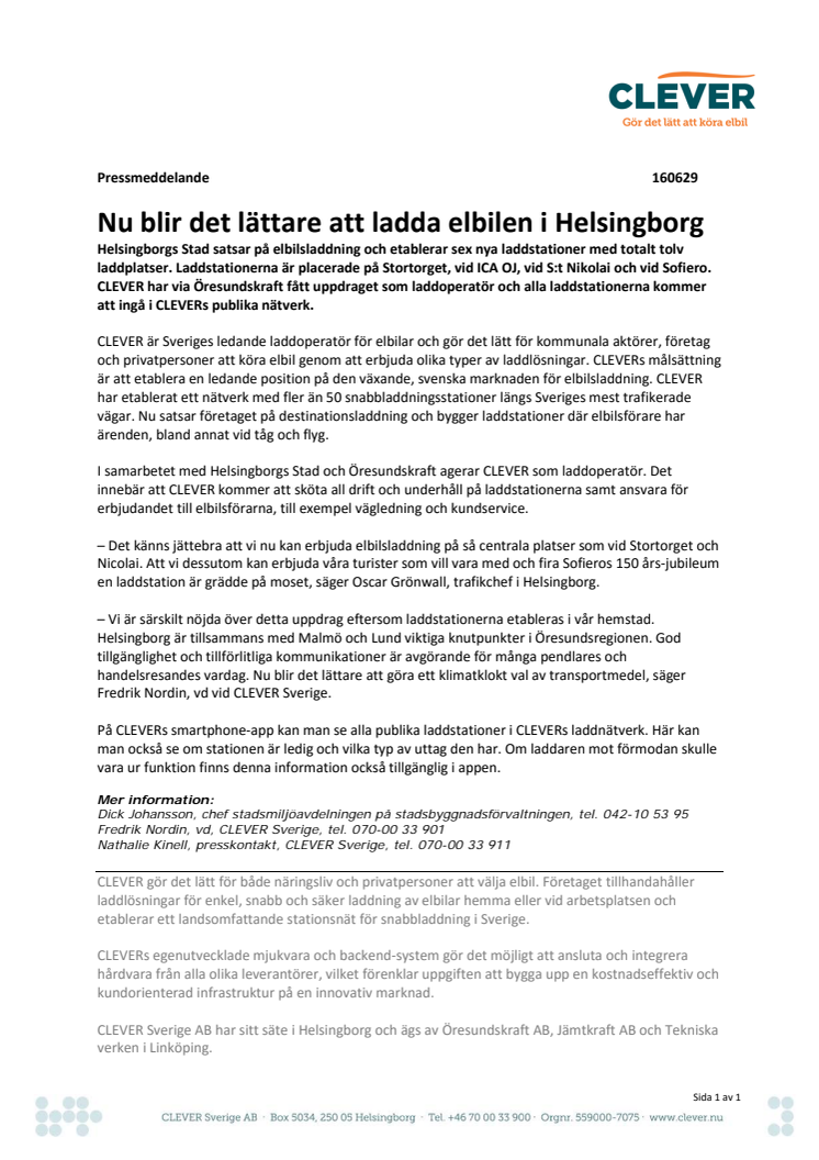Nu blir det lättare att ladda elbilen i Helsingborg