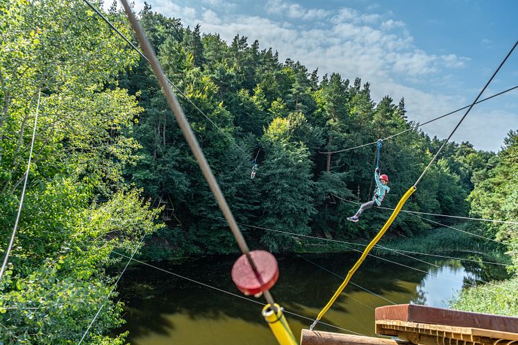 Svævebane i Kletter- & Erlebniswald Schwaan Kletterpark