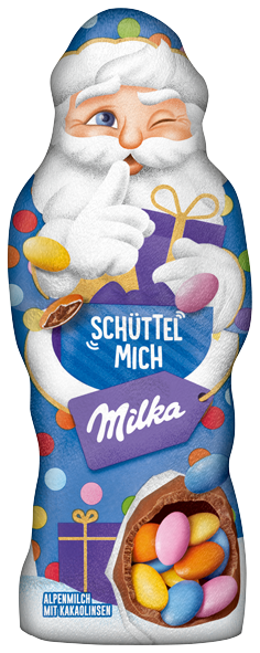 Milka Schüttel Mich Weihnachtsmann Alpenmilch mit Kakaolinsen 61g1