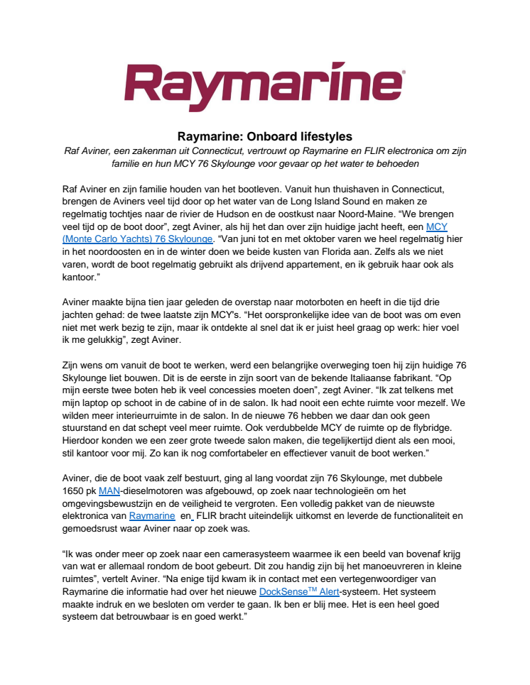 Raymarine: Onboard lifestyles