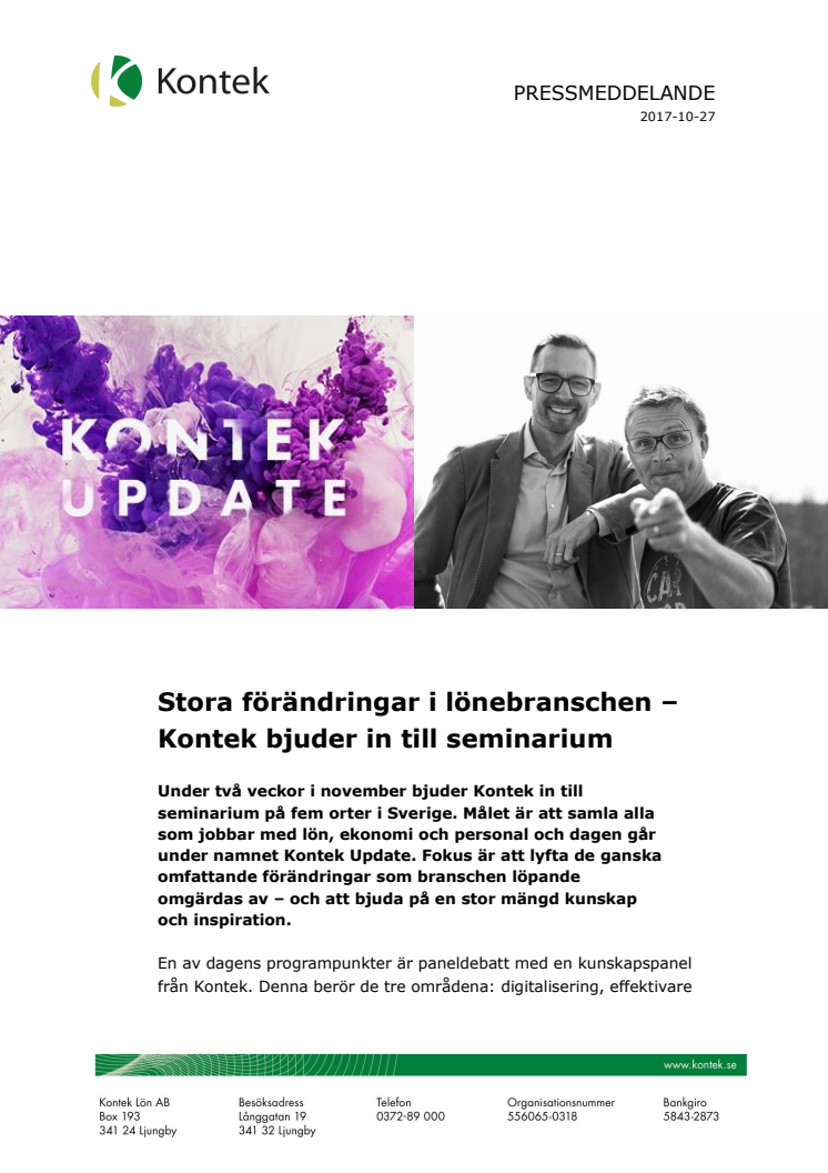 Stora förändringar i lönebranschen - Kontek bjuder in till seminarium.