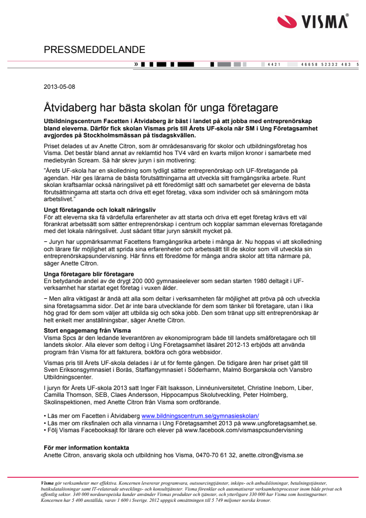 Åtvidaberg har bästa skolan för unga företagare
