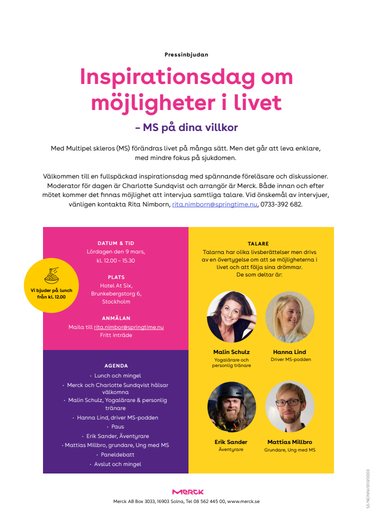 Pressinbjudan: Inspirationsdag om möjligheter i livet – MS på dina villkor