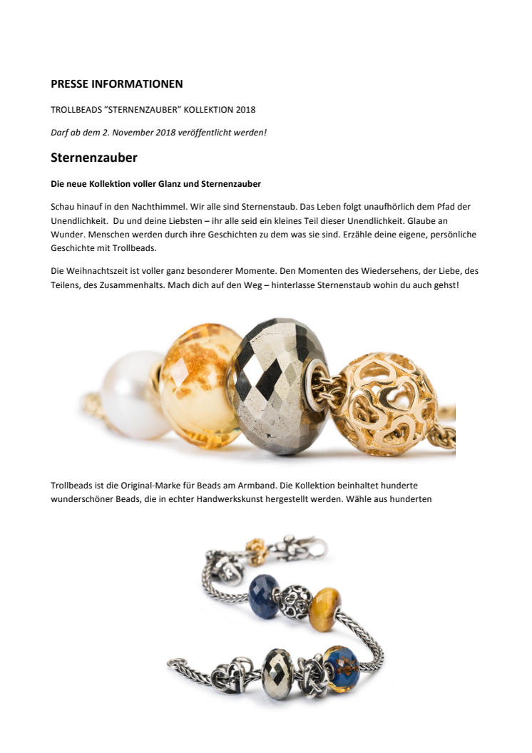 Trollbeads Winterkollektion - Sternenzauber