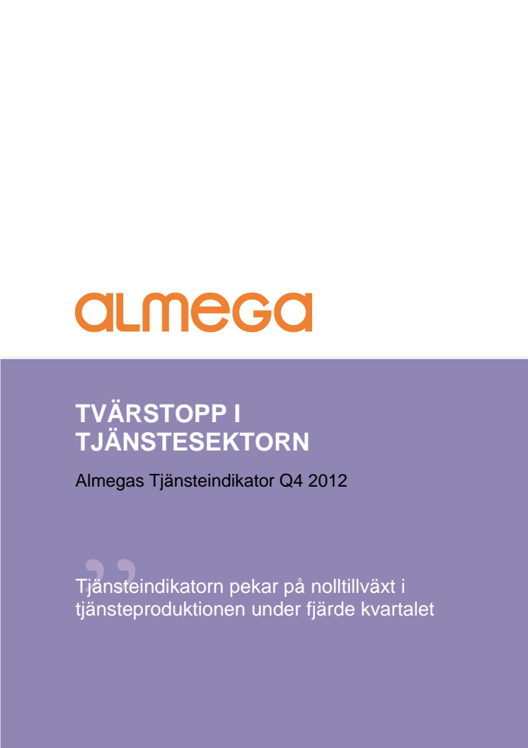 Almegas Tjänsteindikator 2012 Q4