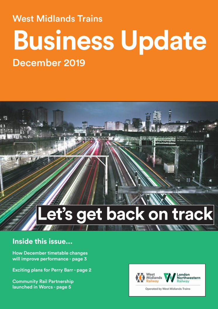 West Midlands Trains Business Update - December 2019