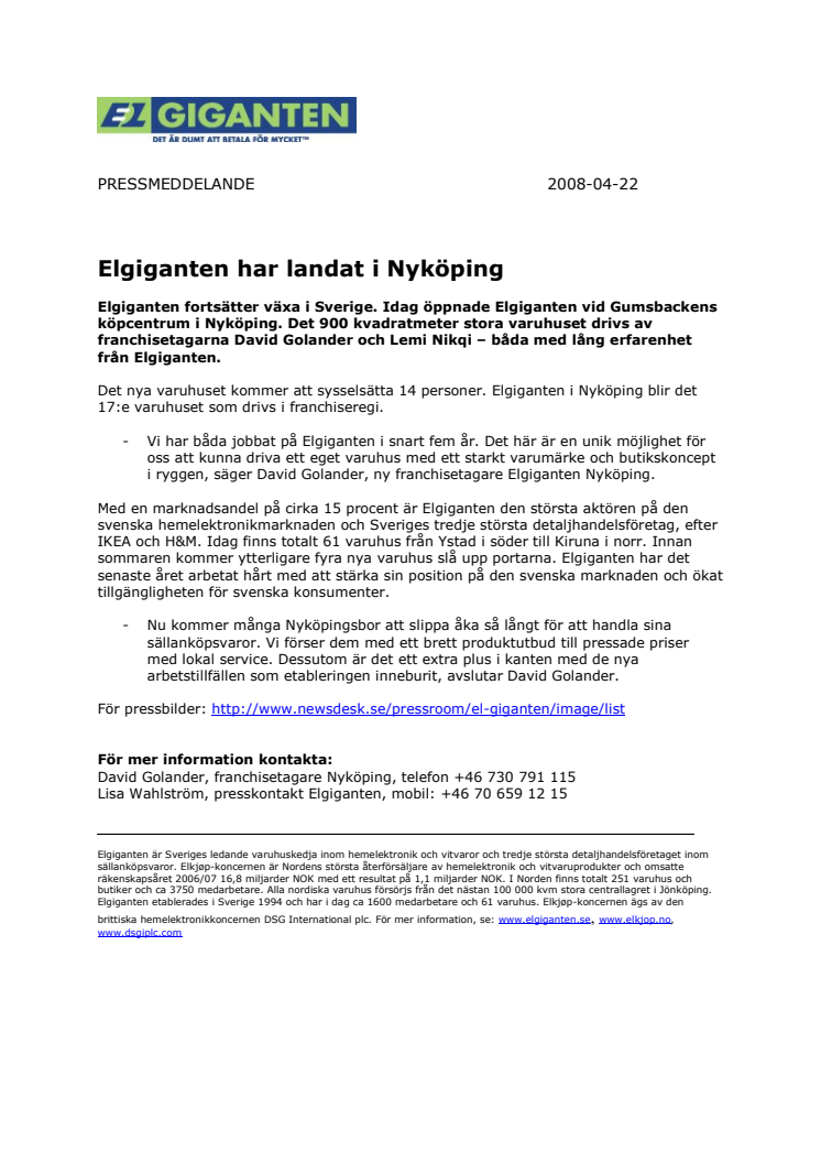 Elgiganten har landat i Nyköping