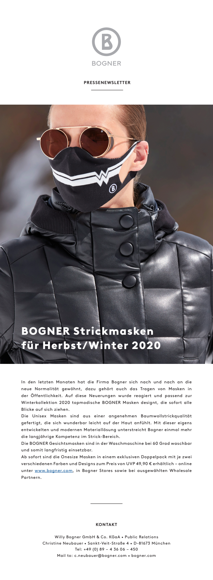 BOGNER Face Masks for Fall/Winter 2020