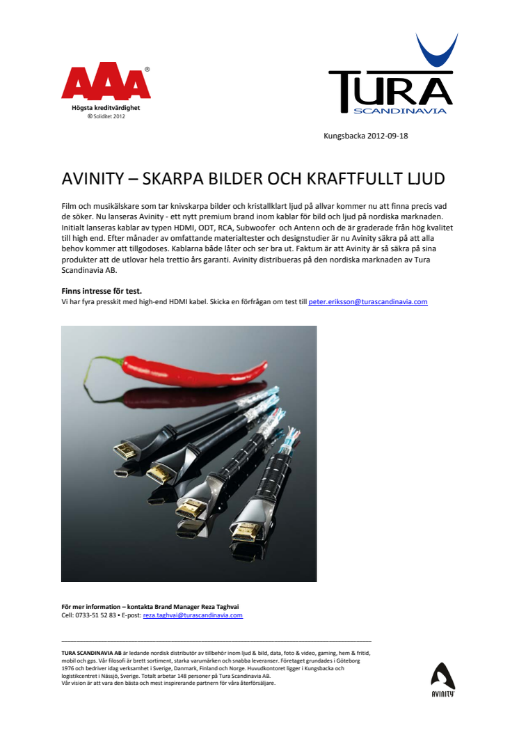 AVINITY – FÖR SKARPA BILDER OCH KRAFTFULLT LJUD