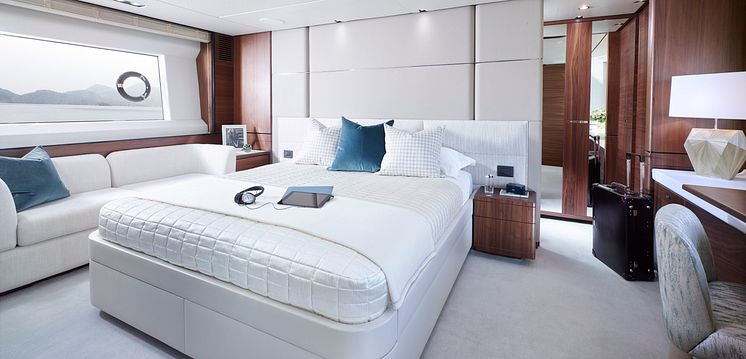 High res image - Princess Motor Yacht Sales - Princess 75 interior owner's stateroom
