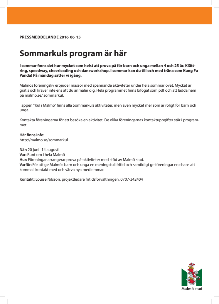 Sommarkuls program är här