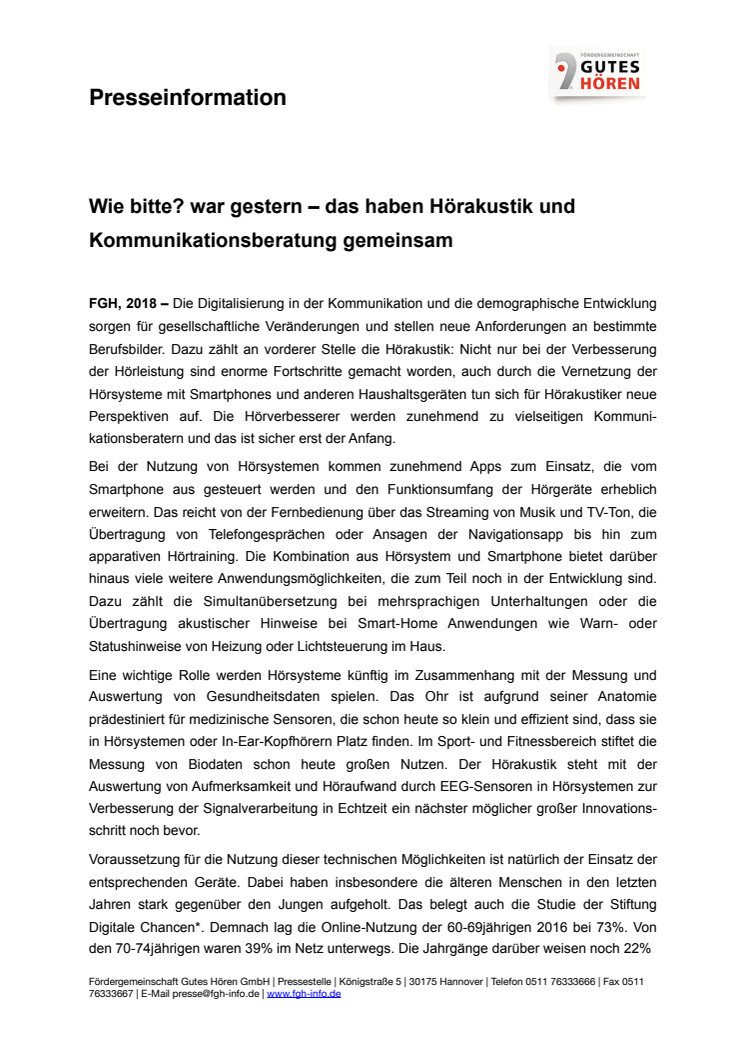 Wie bitte? war gestern – das haben Hörakustik und Kommunikationsberatung gemeinsam