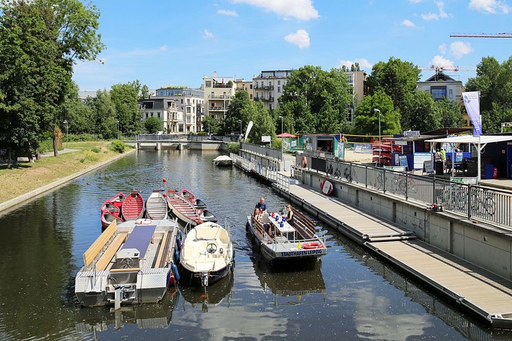 Start der Bootstour am Stadthafen Leipzig 