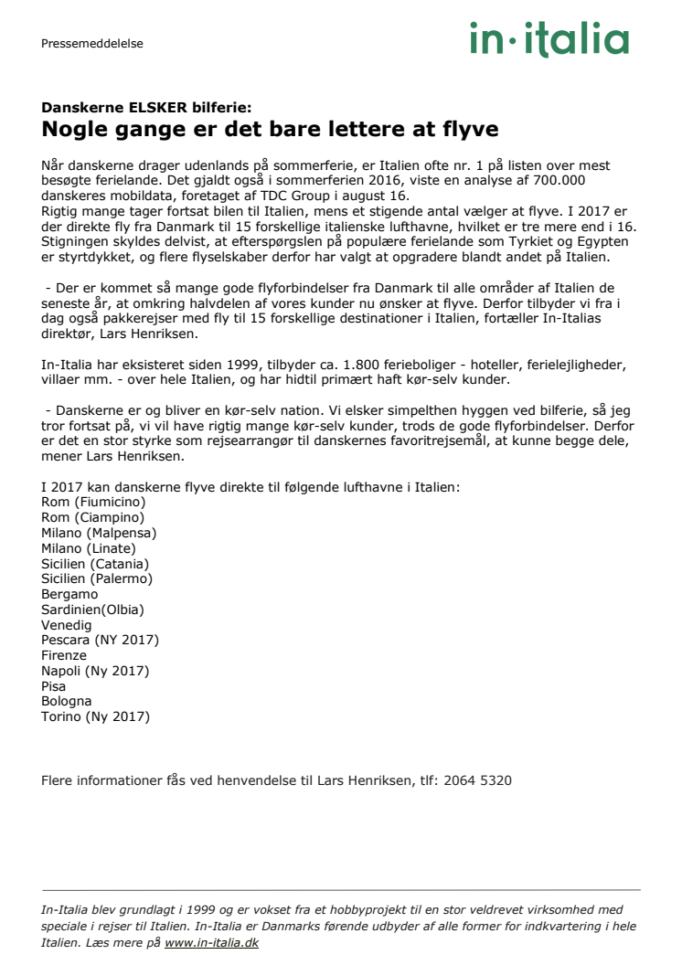 Danskerne ELSKER bilferie. Nogle gange er det bare lettere at flyve  