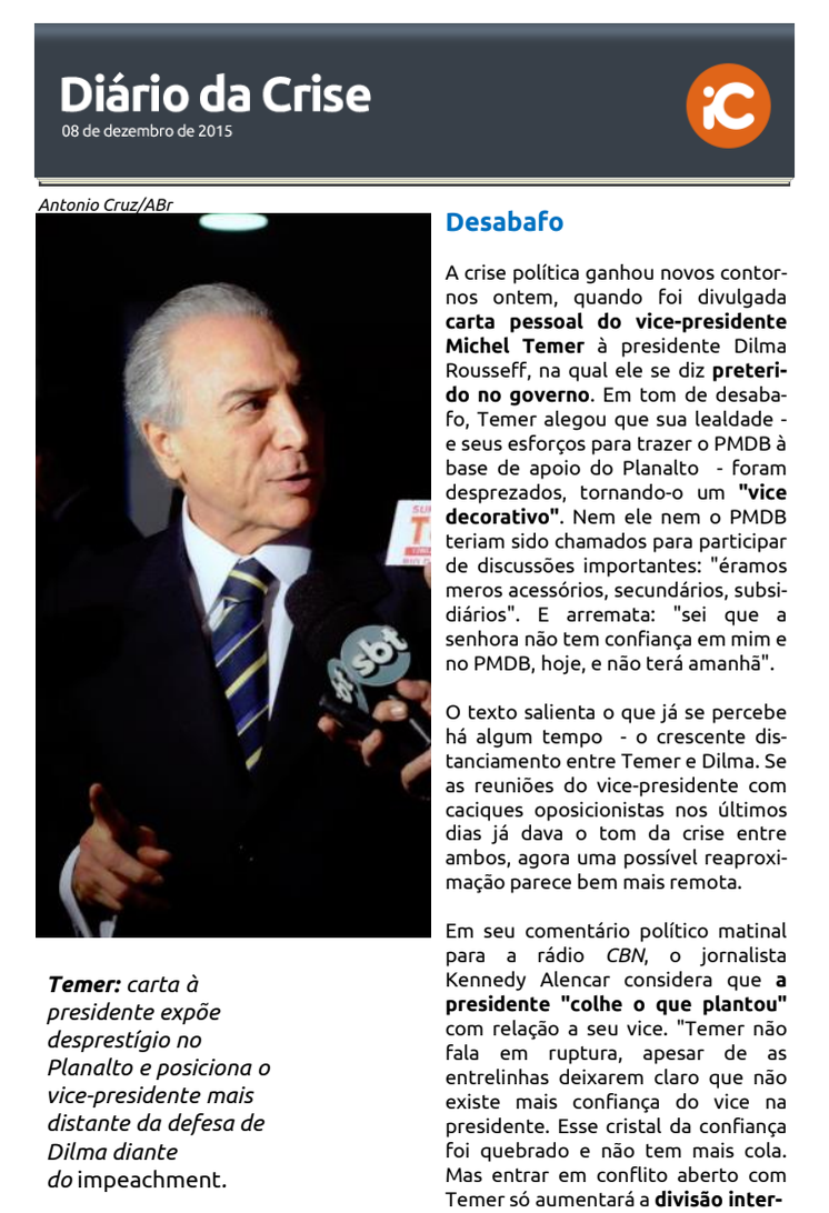 Diário da Crise - 08.12.2015