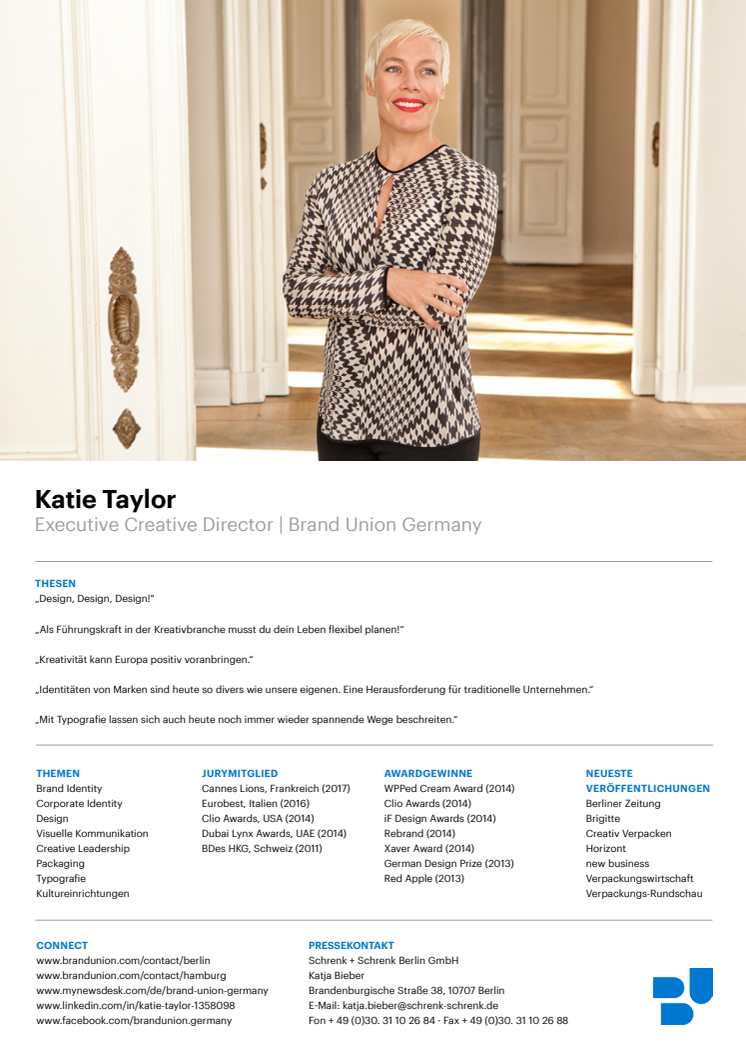 Sedcard Katie Taylor, Executive Creative Director