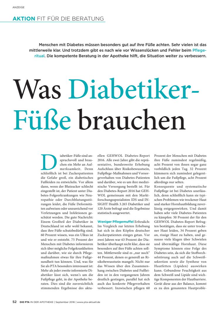 Was Diabetiker-Füße brauchen