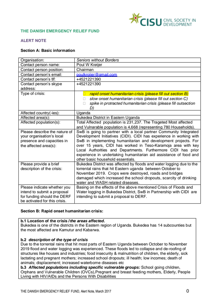 20-007 DERF alert note on flooding in Bukede, Uganda