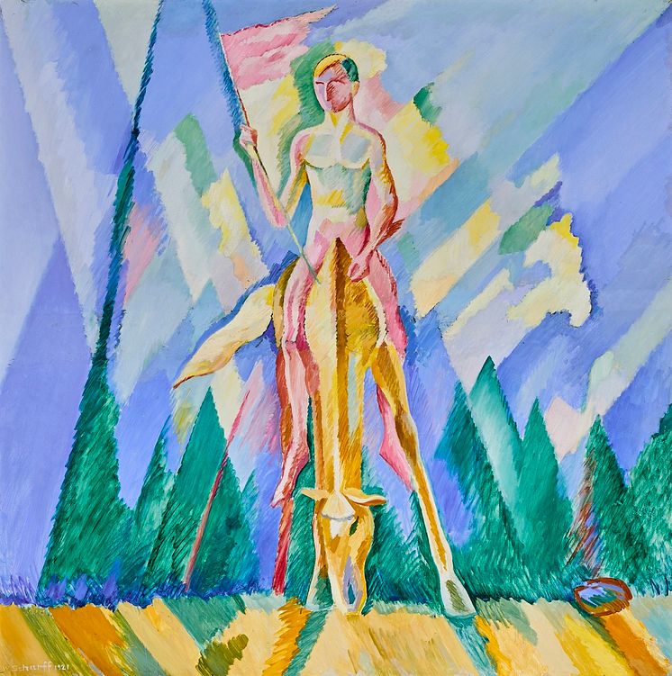 William Scharff- Rytter. Sign. W. Scharff 1921. Olie på plade. 145 x 145. – stor.jpeg