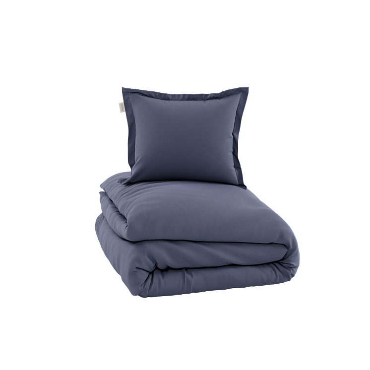 CURA Satina Duvet Cover + Pillowcase Zen Blue