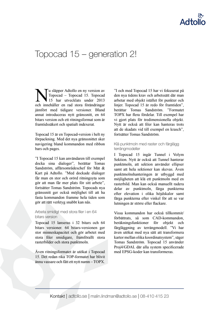 Topocad 15 – generation 2