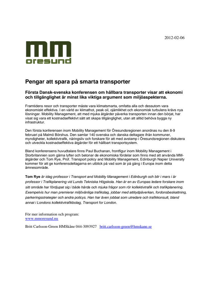 Pengar att spara på smarta transporter