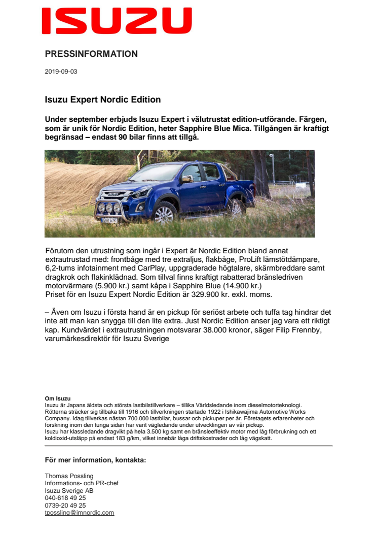 Isuzu Expert Nordic Edition