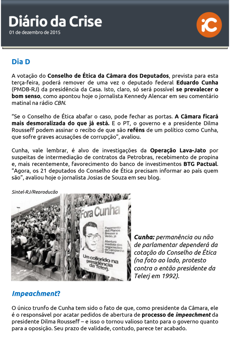 Diário da Crise - 01.12.2015