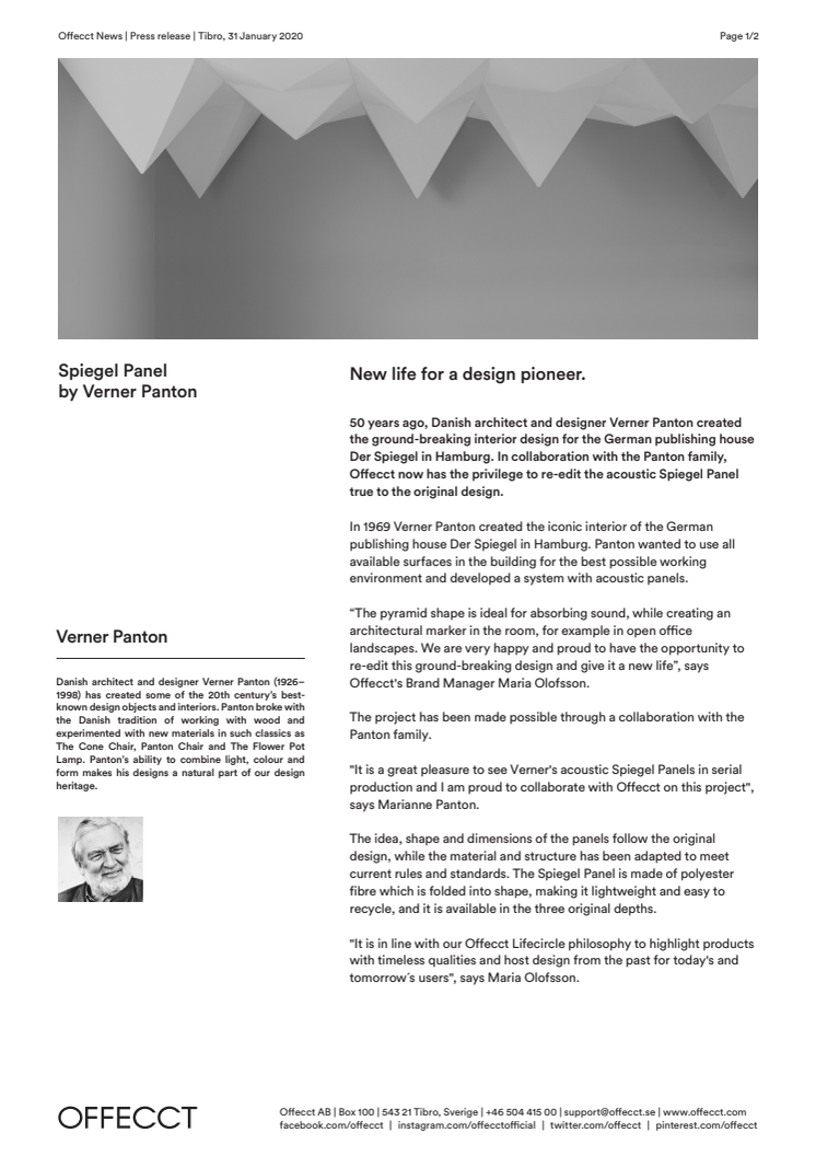 Offecct Press release Spiegel Panel by Verner Panton_EN