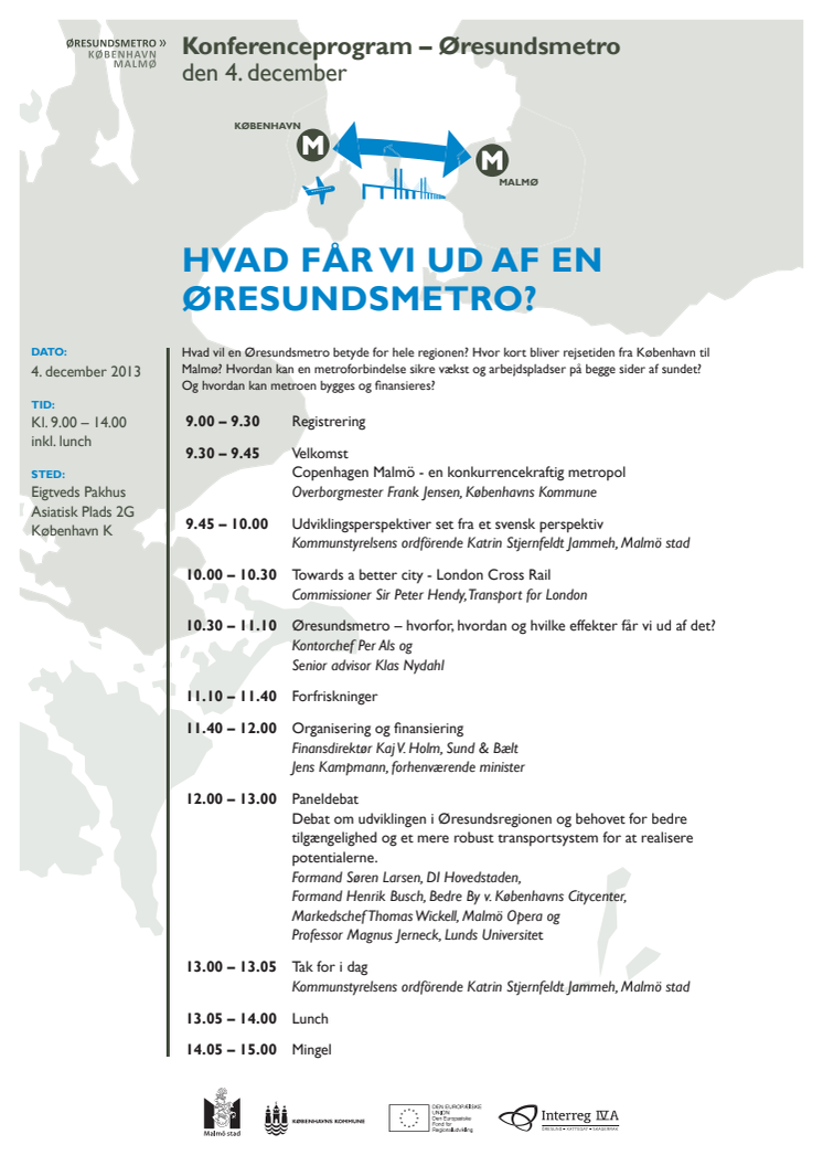 Slutkonferens för Öresundsmetroprojektet