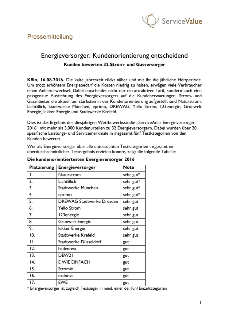 Energieversorger: Kundenorientierung entscheidend