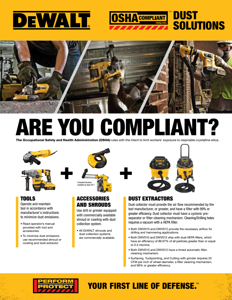 DEWALT Solutions for OSHA Silica Ruling