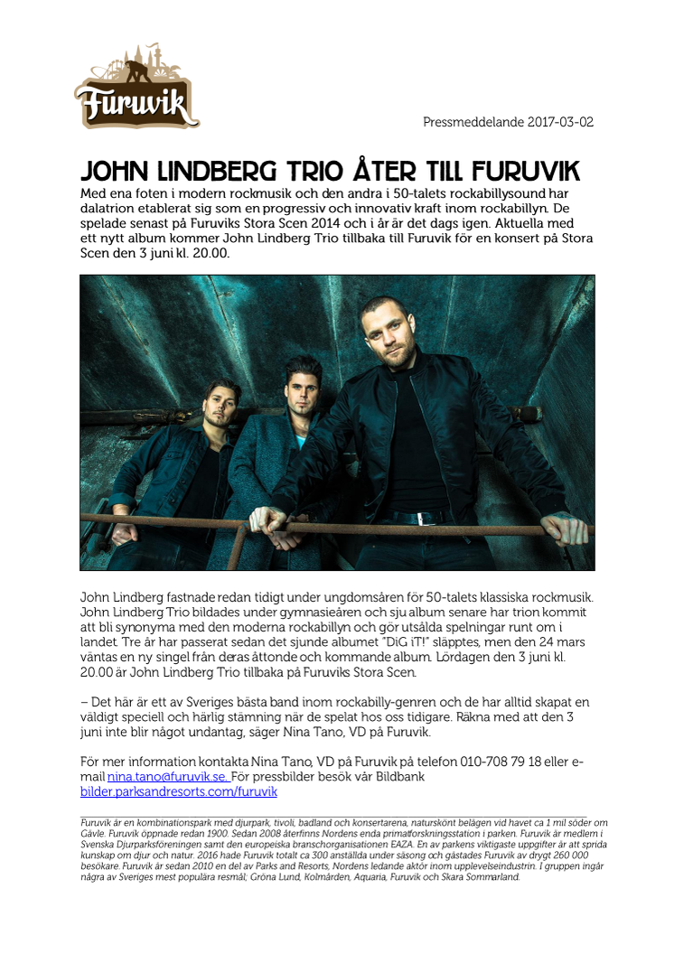 John Lindberg Trio åter till Furuvik