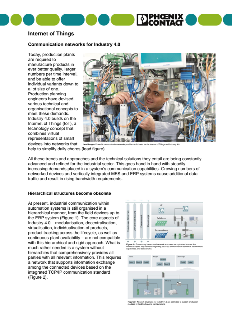 Internet of Things: Communication networks for Industry 4.0