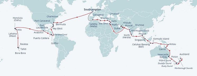 2024 world cruise itinerary