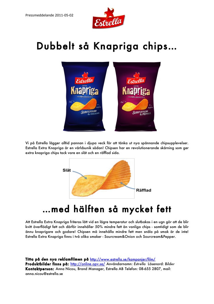 Dubbelt så knapriga chips med hälften så mycket fett