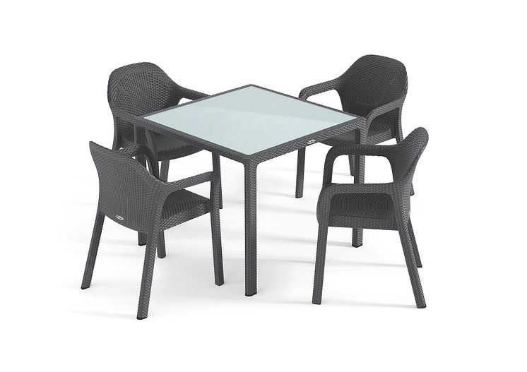 LECHUZA-Möbel granit 4 Stühle