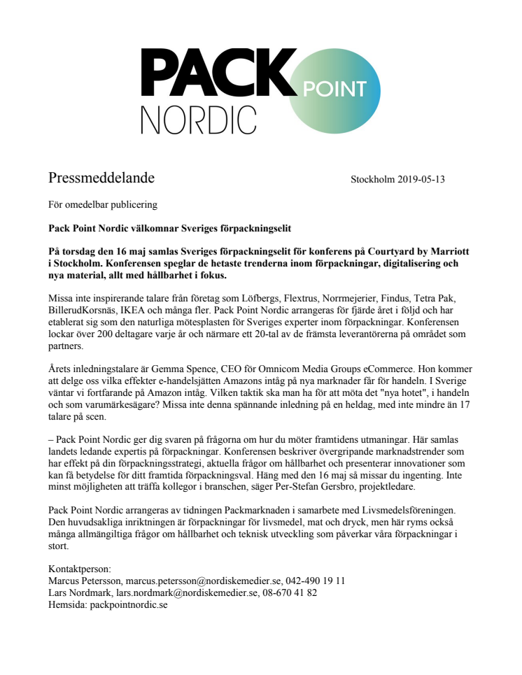 Pack Point Nordic välkomnar Sveriges förpackningselit