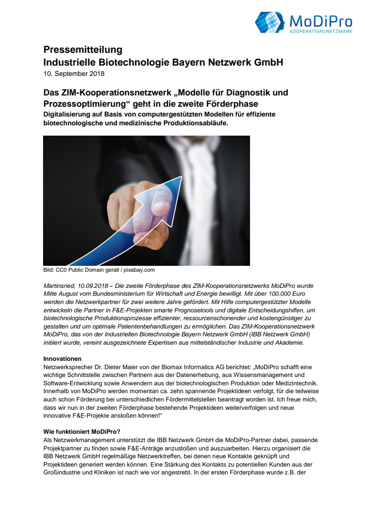 Das ZIM-Kooperationsnetzwerk „Modelle für Diagnostik und Prozessoptimierung“ geht in die zweite Förderphase