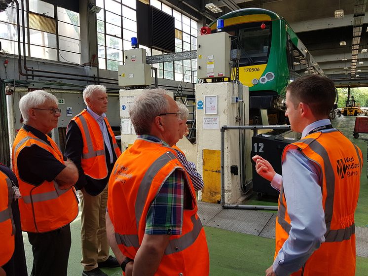 Stakeholders on a tour of Tyseley Depot