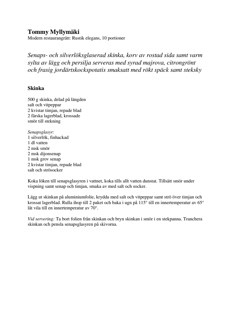 Recept, rustik elegans
