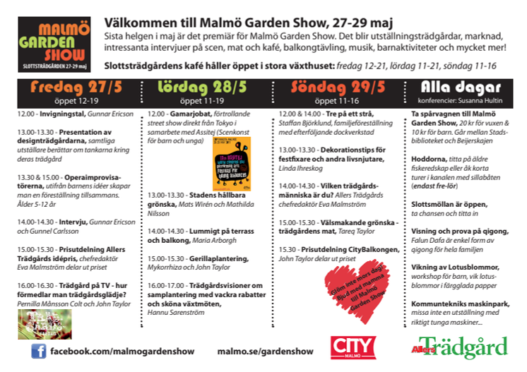 Malmö Garden Show - program
