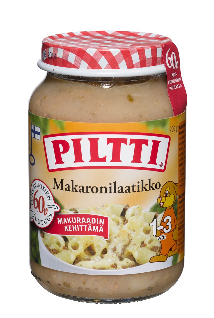 Piltti Juhlavuoden ateria: Makaronilaatikko, 1-3-vuotiaille