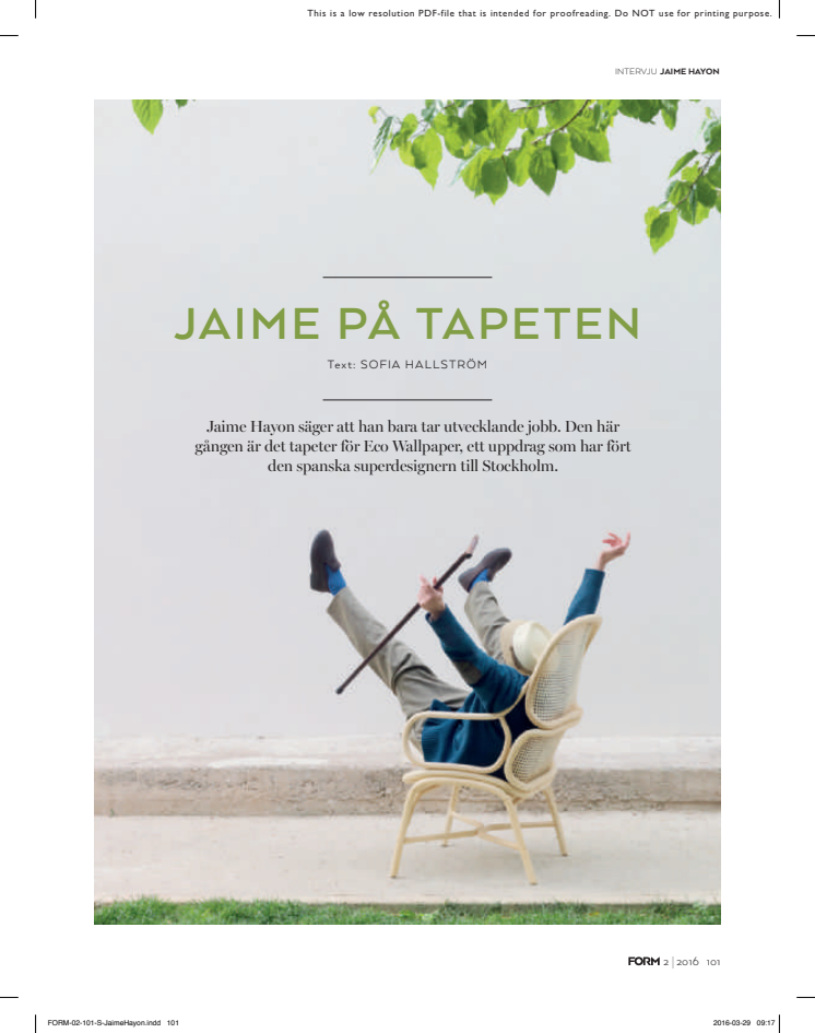 Artikel med Jaime Hayon i Form 2/2016