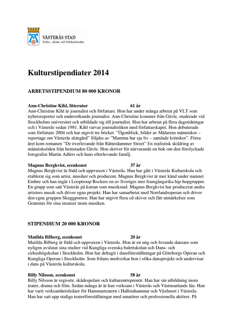 Kulturstipendiater 