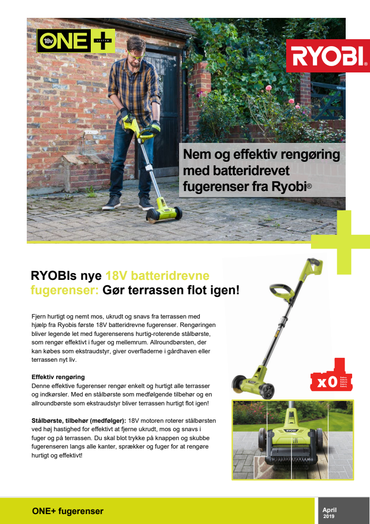 RYOBIs nye 18V batteridrevne fugerenser: Gør terrassen flot igen!