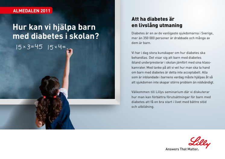 Almedalen 2011: Hur kan vi hjälpa barn med diabetes i skolan?